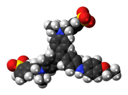 Space-filling model of the Coomassie Brilliant Blue R-250 molecule