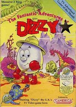 US Cover art. The art was first used for the UK release of Fantasy World Dizzy.