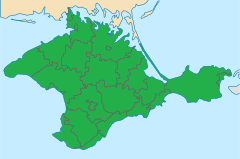 Map of the Crimean peninsula with its political subdivisions