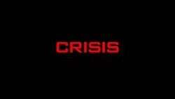 The word CRISIS written in red on a black background