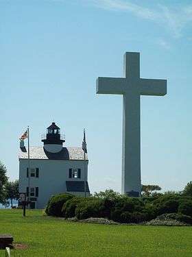 Lighthouse and large cross