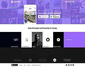 Homepage of Cymbal.fm