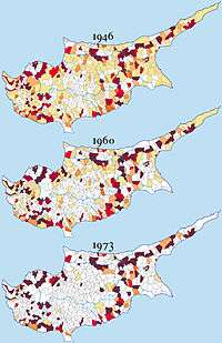 Distribution of Turkish Cypriots (1946, 1960, 1973)