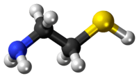 Ball-and-stick model of the cysteamine molecule