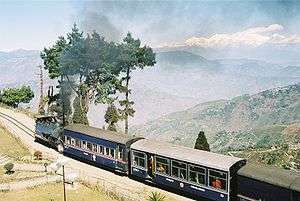 A Darjeeling Himalayan Railway train on Batasia Loop