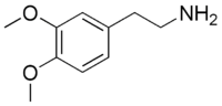 Skeletal formula of 3,4-dimethoxyphenethylamine