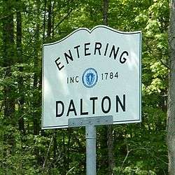Sign fot Dalton, Massachusetts