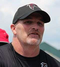 Coach Dan Quinn at Atlanta Falcons training camp