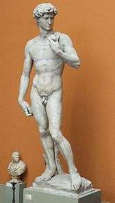 Cast of Michelangelo's David, presented to the Queen by the Duke of Tuscany in 1857.