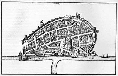 copper plate map of the city of Neuss