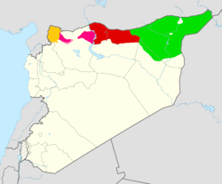 De facto cantons of Rojava (2016)