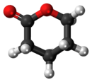 Ball-and-stick model of the δ-valerolactone molecule