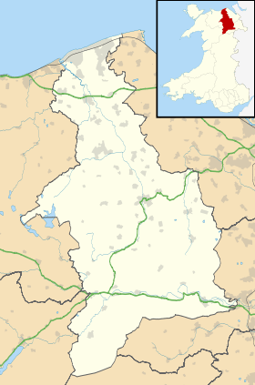 Map of Denbighshire within Wales