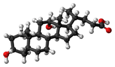 Ball-and-stick model of deoxycholic acid