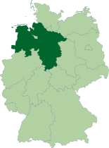 Map of Germany with the location of Lower Saxony highlighted
