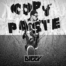 The cover is in black and white with the song title shown in strands of paper. The artist appears behind the song title with his head to the left and right leg extended. The artist's logo appears in the bottom center of the cover.