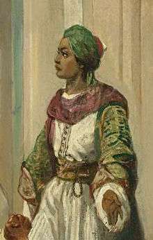 A painting of a man in a turban, looking left