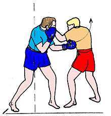 Short straight-punch in short range Burmese boxing