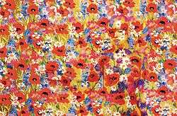 Many painted flowers with a flower-pained figure barely discernible.