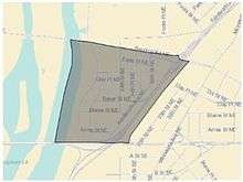 Map of River Terrace neighborhood on the Anacostia River in Washington, DC