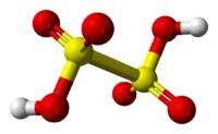 Ball-and-stick model of dithionic acid