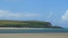 The Doom Bar and Stepper Point from Daymer Bay