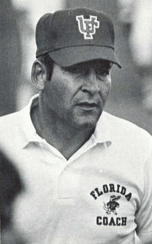 Doug Dickey, in Florida shirt and cap