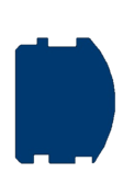 Blue D-shaped log graphic
