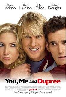 The faces of Kate Hudson and Matt Dillon with Owen Wilson squeezed in between them