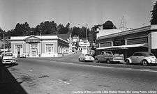The corner of Throckmorton Ave. and Corte Madera Ave. c. 1970.
