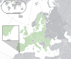 Location of  Gibraltar  (dark green)– in Europe  (green & dark grey)– in the European Union  (green)