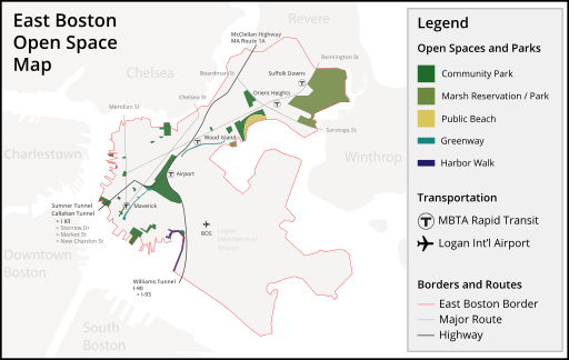 East Boston Open Space and Parks Map