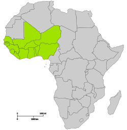 Map of Africa indicating the ECOWAS region.