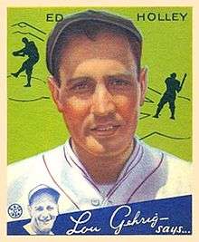 A baseball-card image of a man wearing a baseball cap and white baseball jersey