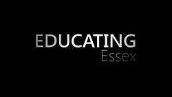 The words "Educating Essex" on a black background