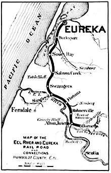 Eel River and Eureka Railroad Map