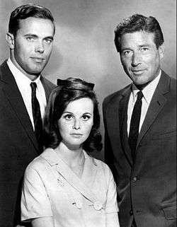 Loring with Stephen Brooks and Efrem Zimbalist, Jr. in 1965.