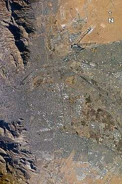 Satellite view of El Paso–Juárez