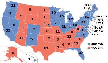 2008 Presidential election results map
