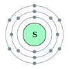Sulfur's electron configuration is 2, 8, 6.