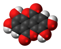 Space-filling model of the ellagic acid molecule