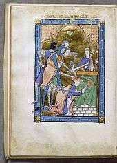 Miniature from an English psalter presenting a representation of the murder of Archbishop Becket