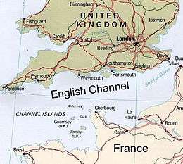 A map of the English Channel, south of England, north of France