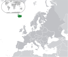Iceland in the North Atlantic
