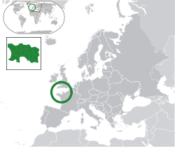 Location of  Jersey  (dark green)