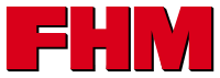 Logo for FHM. The capitals letters F, H and M are spelled out close together in a large, red font with a black shadow.
