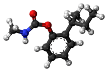 Ball-and-stick model of the fenobucarb molecule