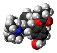 Space-filling model of the fesoterodine molecule