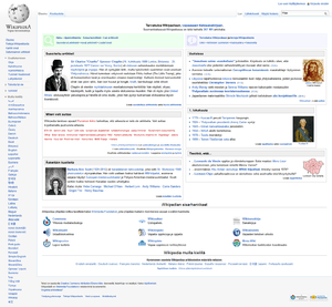 The main page of the Finnish Wikipedia