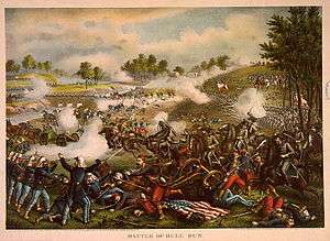 19th century chromolitograph of the First Battle of Bull Run